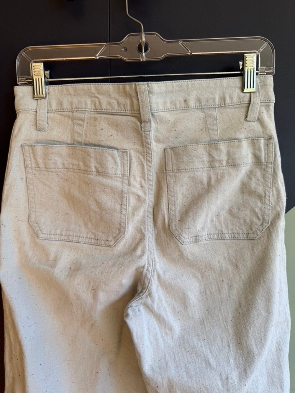 Madewell Emmett Cropped Wide Leg Pants, Light Blue Speckled Canvas, Sz 25, VGUC - Picture 7 of 16
